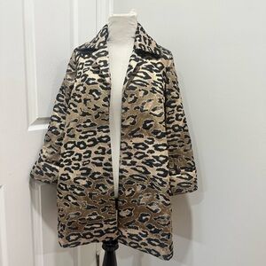 Chico's Black and Tan Animal Print Jacket